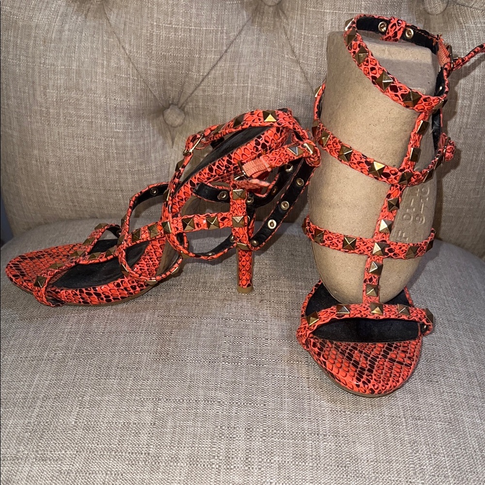 Wild Diva Red Strappy Heels